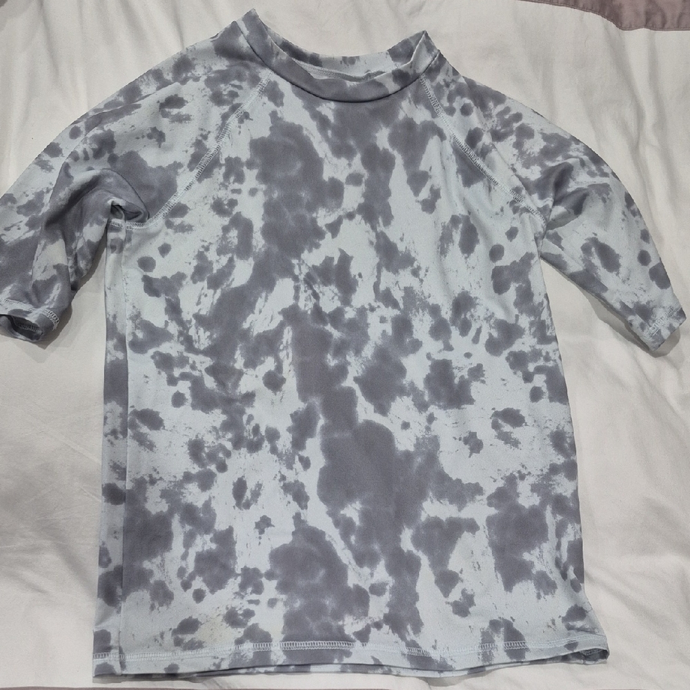 Kids Tie Dye Grey Swimshirt